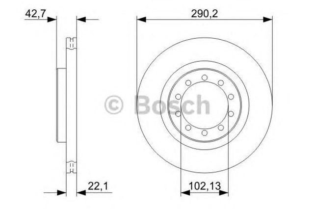 Tarcza hamulcowa przednia 0986479343 Bosch