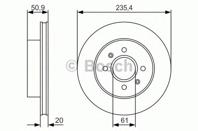 Tarcza hamulcowa przednia 0986479R52 BOSCH