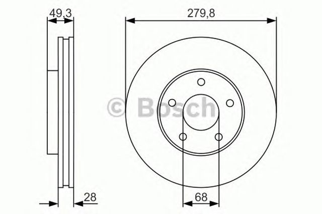 Tarcza hamulcowa przednia 0986479R90 BOSCH