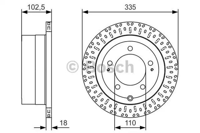 Tarcza hamulcowa tylna 0986479U32 BOSCH