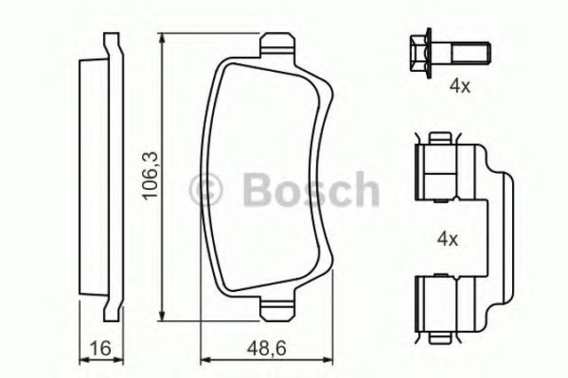 Okładziny (klocki) do hamulców tarczowych tylne 0986494213 BOSCH