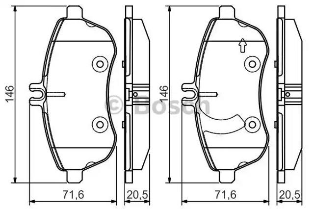 Klocki hamulcowe przednie tarczowe 0986495104 BOSCH
