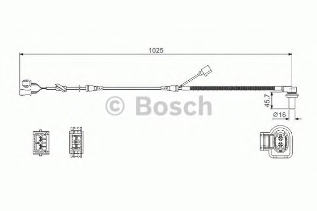 Czujnik ABS przedni 0986594002 BOSCH