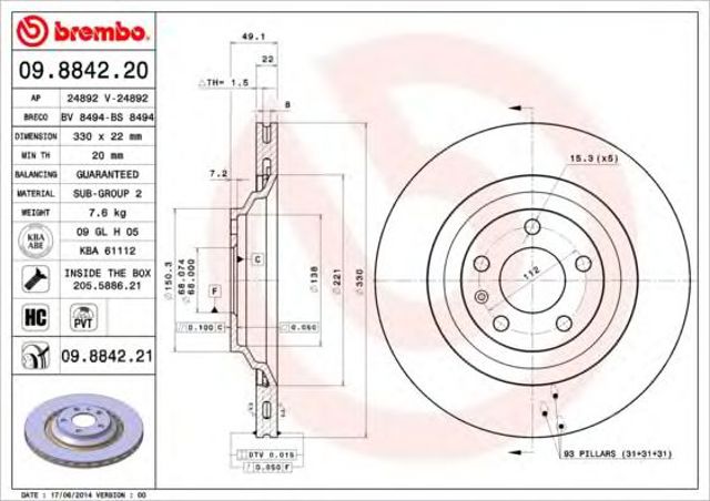 09884221 Brembo