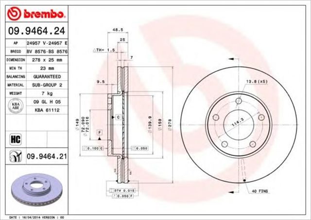 09946421 Brembo