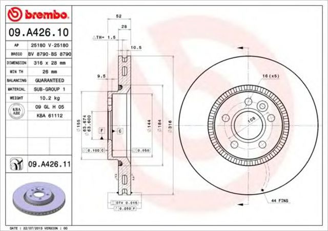09A42611 Brembo