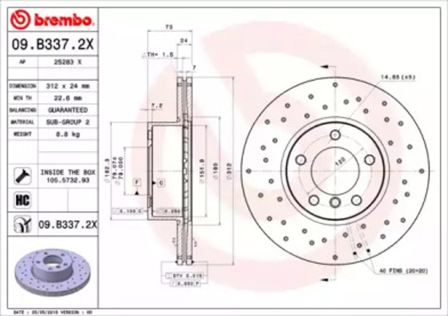 09B3372X Brembo