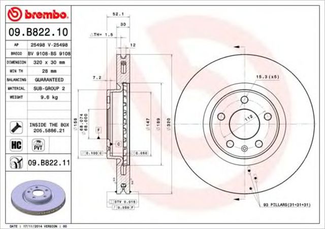 09B82211 Brembo