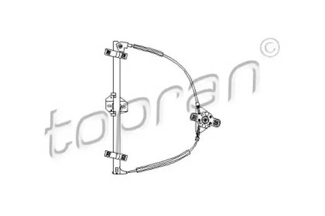 Mechanizm podnoszenia szyby drzwi przednich lewych 102886 HANS PRIES