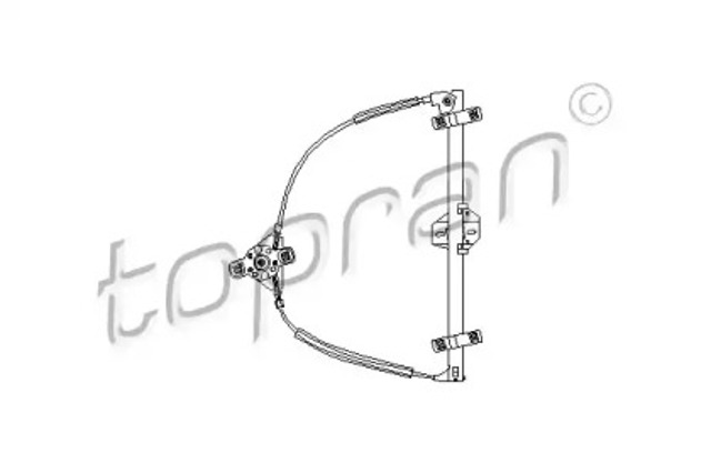 Mechanizm podnoszenia szyby drzwi przednich prawych 102888 HANS PRIES