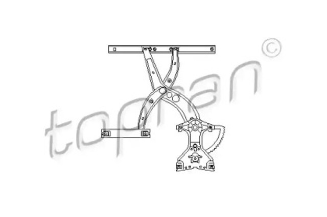 Mechanizm podnoszenia szyby drzwi przednich lewych 110556 HANS PRIES