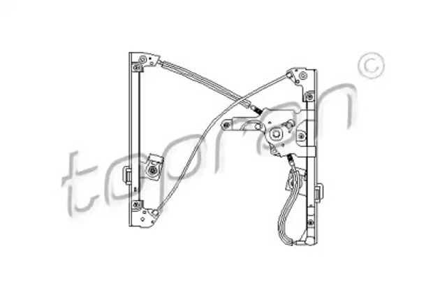 Mechanizm podnoszenia szyby drzwi przednich lewych 111257 HANS PRIES