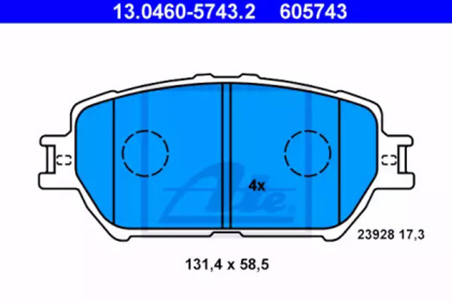 Klocki hamulcowe przednie tarczowe 13046057432 ATE