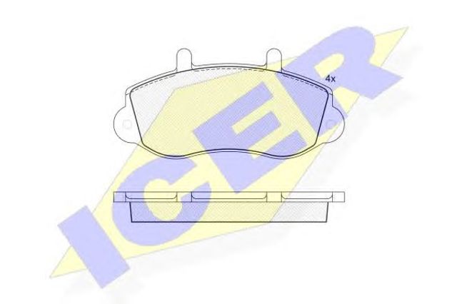 Klocki hamulcowe przednie tarczowe 141219 ICER