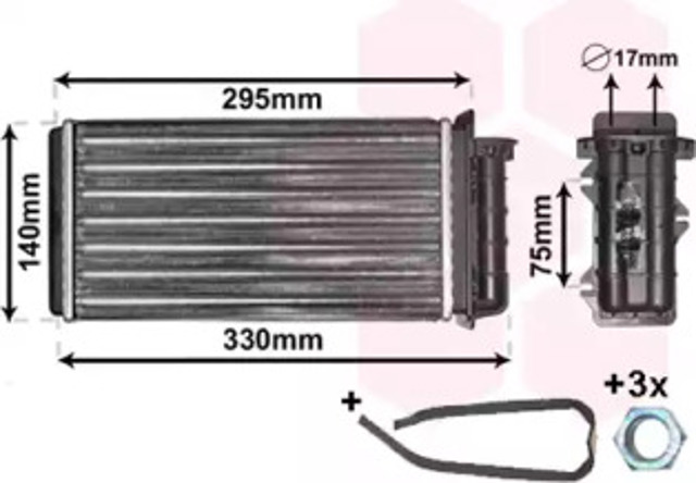 Chłodnica nagrzewnicy (ogrzewacza) 17006183 VAN WEZEL
