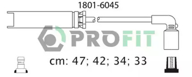 Zestaw przewodów wysokiego napięcia 18016045 PROFIT