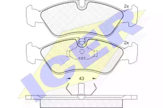 Klocki hamulcowe przednie tarczowe 180758 ICER