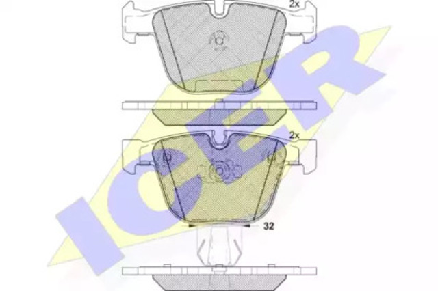 Okładziny (klocki) do hamulców tarczowych tylne 181687 ICER