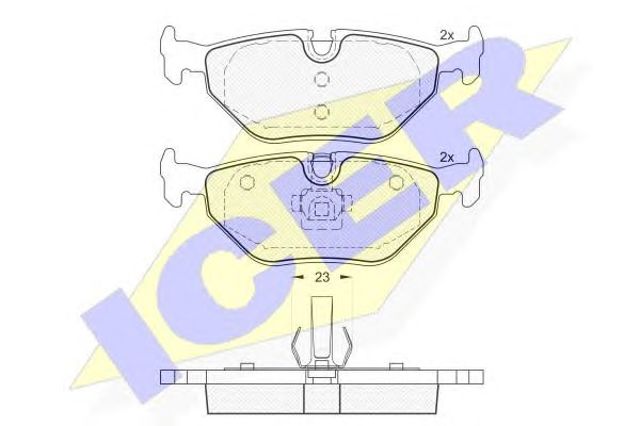 Okładziny (klocki) do hamulców tarczowych tylne 181707 ICER