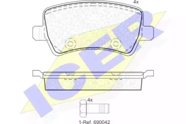 Okładziny (klocki) do hamulców tarczowych tylne 181776 ICER