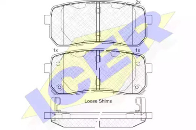 Okładziny (klocki) do hamulców tarczowych tylne 181839 ICER