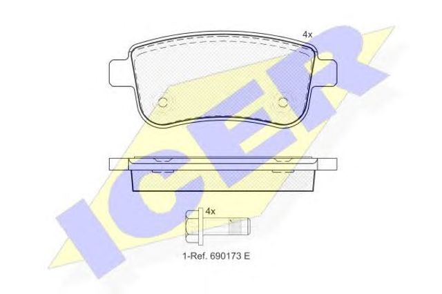Okładziny (klocki) do hamulców tarczowych tylne 181904 ICER