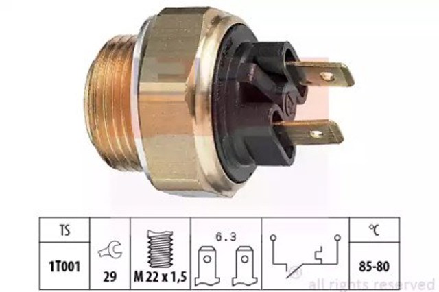 Czujnik temperatury płynu chłodzącego (włączenia wentylatora chłodnicy) 1850018 EPS