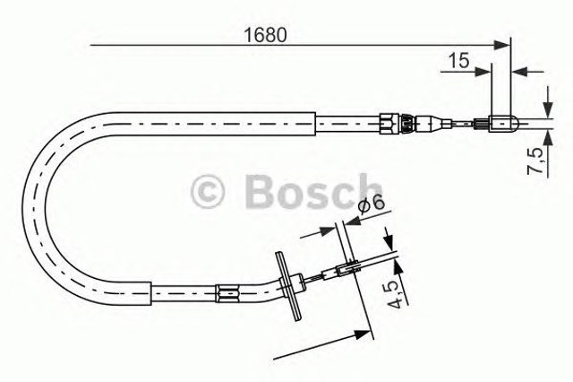 Linka hamulca ręcznego tylna prawa 1987477702 Bosch