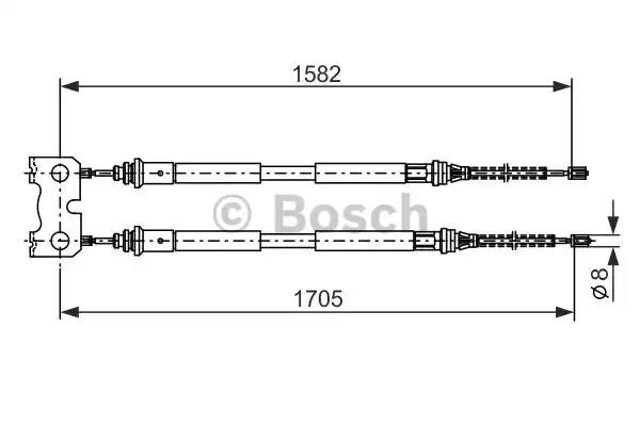 Linka hamulca ręcznego tylna prawa/lewa 1987477834 Bosch