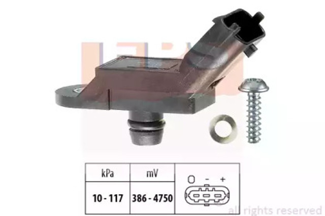 Czujnik ciśnienia w kolektorze ssącym, MAP 1993133 EPS