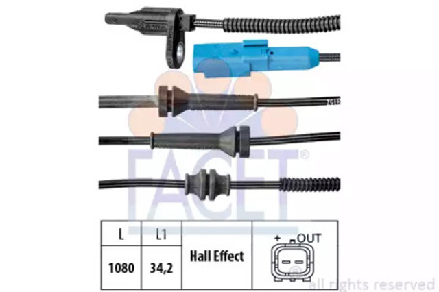 Czujnik ABS przedni 210025 FACET