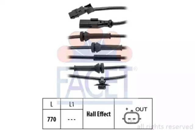 Czujnik ABS przedni 210148 FACET