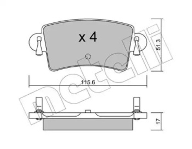 Okładziny (klocki) do hamulców tarczowych tylne 2205460 METELLI