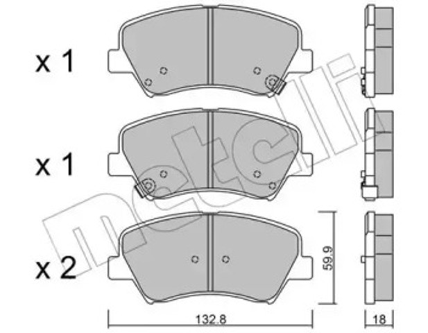 Klocki hamulcowe przednie tarczowe 2209440 METELLI