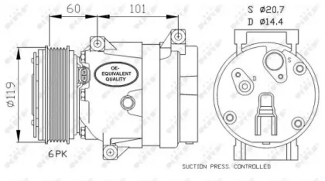 Sprężarka klimatyzacji 32102 NRF