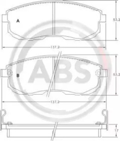 Klocki hamulcowe przednie tarczowe 36691 ABS