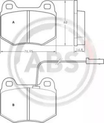 Klocki hamulcowe przednie tarczowe 36822 ABS