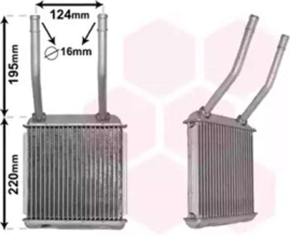 Chłodnica nagrzewnicy (ogrzewacza) 37006132 VAN WEZEL