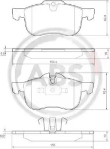 Klocki hamulcowe przednie tarczowe 37151 ABS
