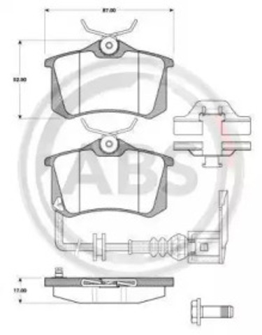 Okładziny (klocki) do hamulców tarczowych tylne 37334 ABS