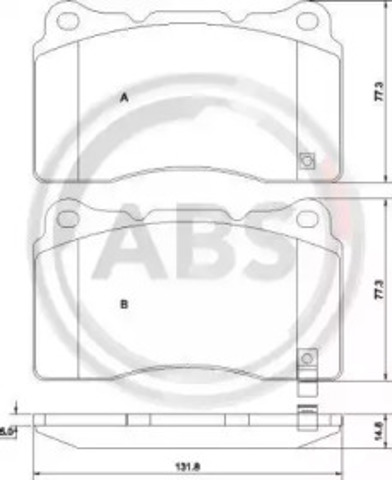 Klocki hamulcowe przednie tarczowe 37447 ABS