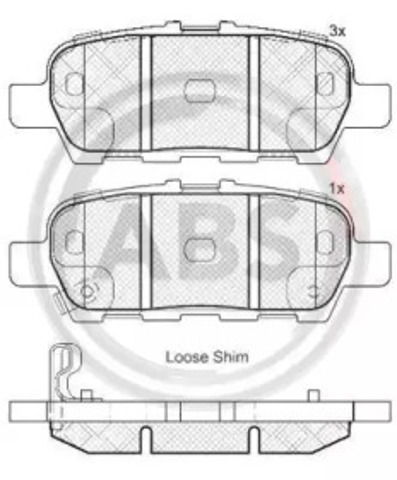 Okładziny (klocki) do hamulców tarczowych tylne 37745 ABS