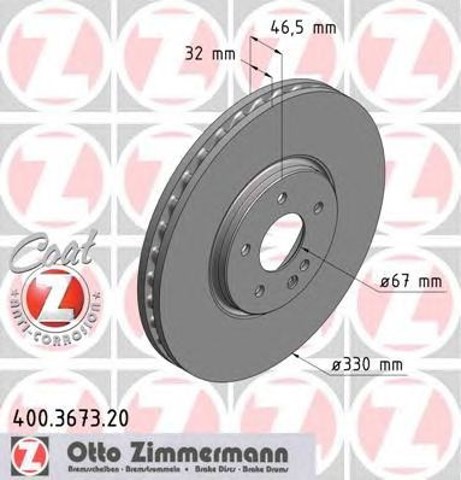 Tarcza hamulcowa przednia 400367320 Zimmermann