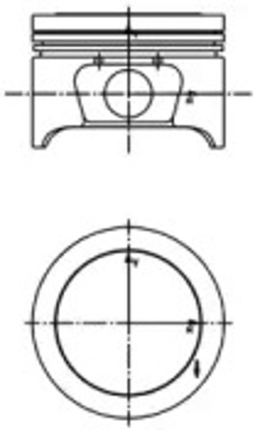 Tłok, komplet na 1 cylinder, 2. naprawa (+0,50) 40161610 KOLBENSCHMIDT