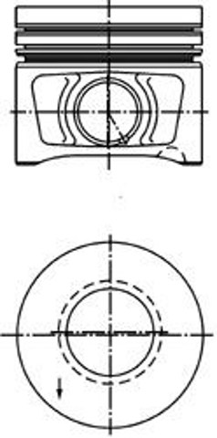 Tłok, komplet na 1 cylinder, 2. naprawa (+0,50) 40387620 Kolbenschmidt