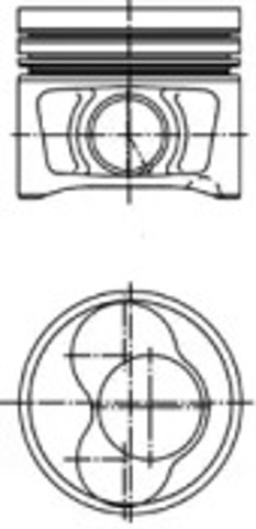 Tłok, komplet na 1 cylinder, 2. naprawa (+0,50) 40408620 KOLBENSCHMIDT