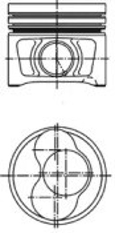 Tłok, komplet na 1 cylinder, 2. naprawa (+0,50) 40409620 Kolbenschmidt