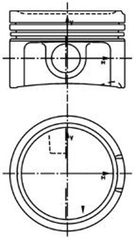 Tłok, komplet do jednego cylindru, STD 40434600 Kolbenschmidt