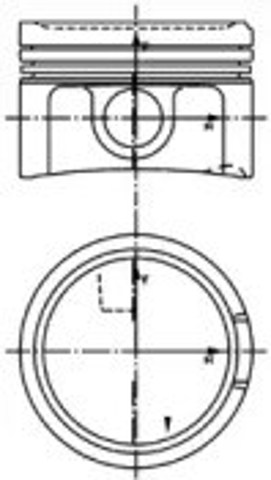 Tłok, komplet na 1 cylinder, 2. naprawa (+0,50) 40434620 Kolbenschmidt