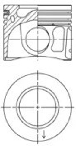 Tłok, komplet na 1 cylinder, 2. naprawa (+0,50) 41072620 Kolbenschmidt